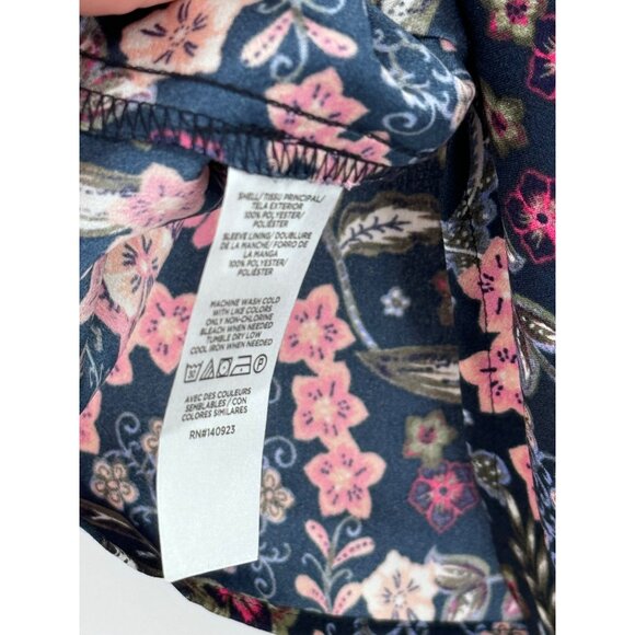 LOFT Bloom Twist Bubble Sleeve Blouse Short Sleeves size XL womens floral - Picture 4 of 11